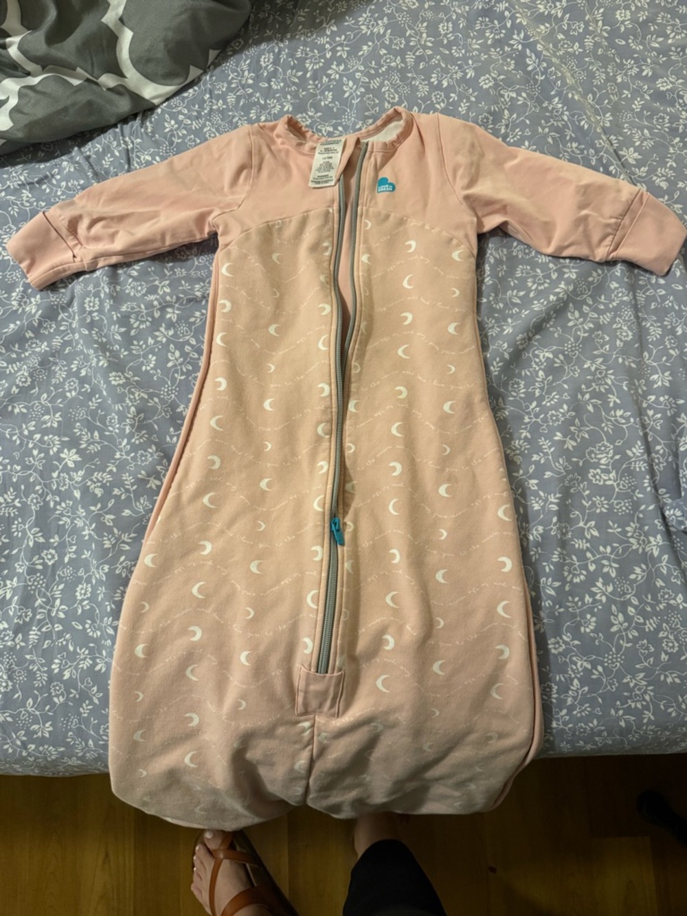 Love to dream Pink Moon-Print Zip Sleep Sack